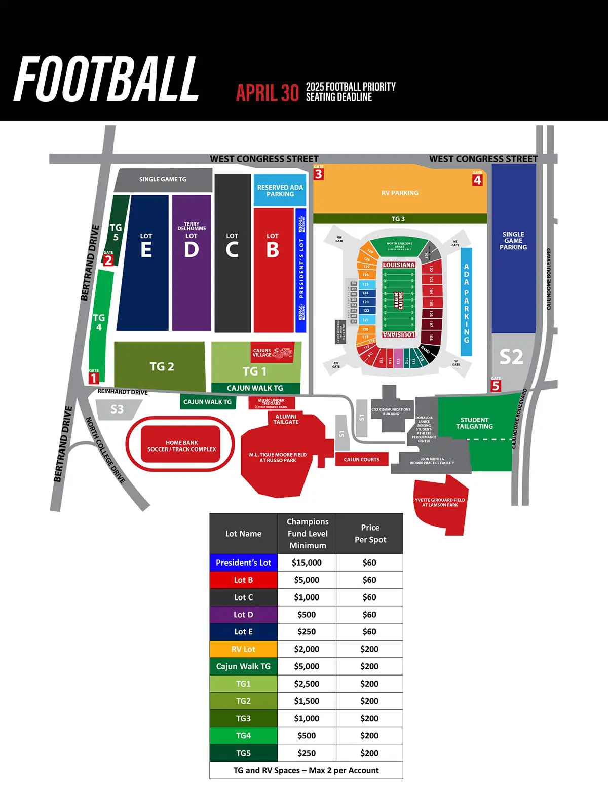 football parking map
