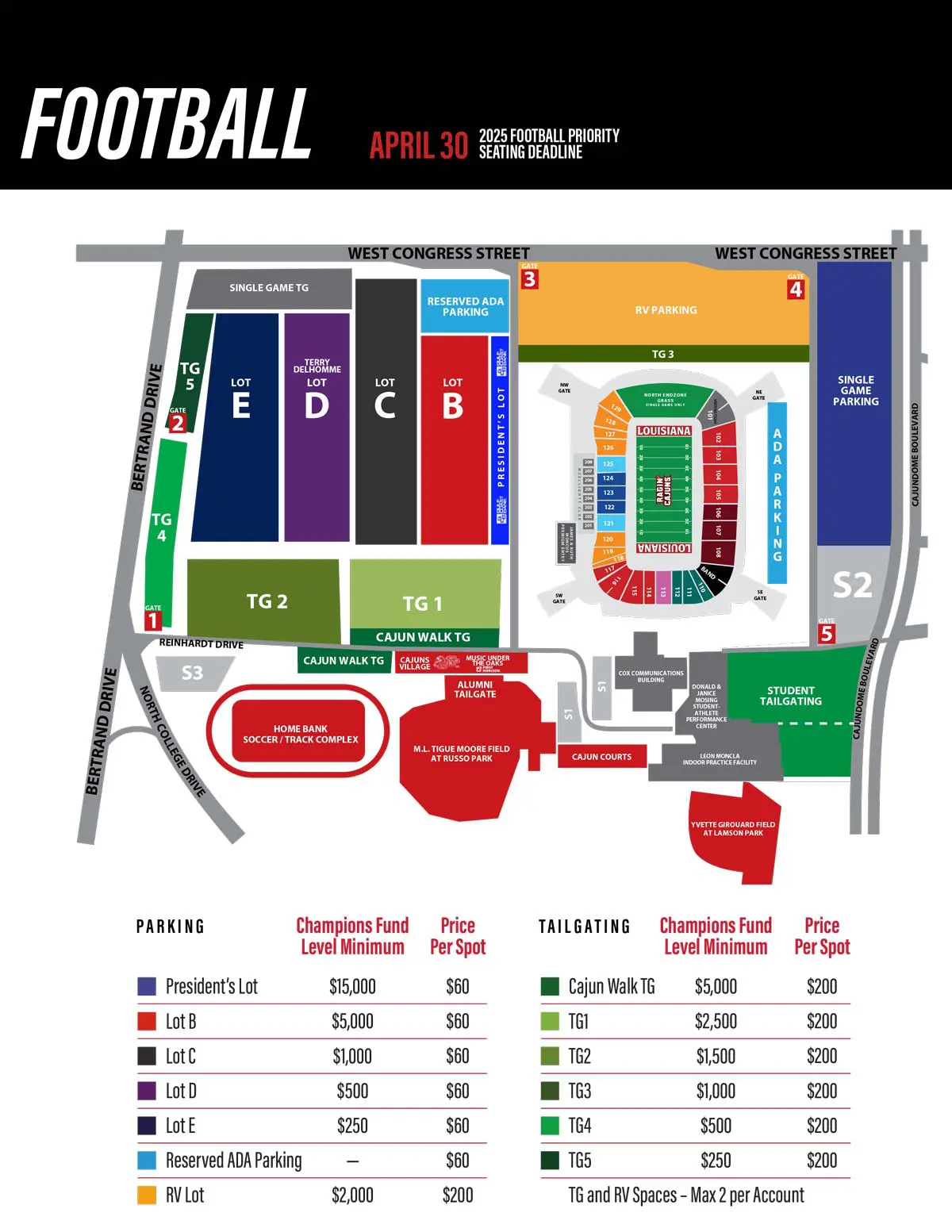 football parking map