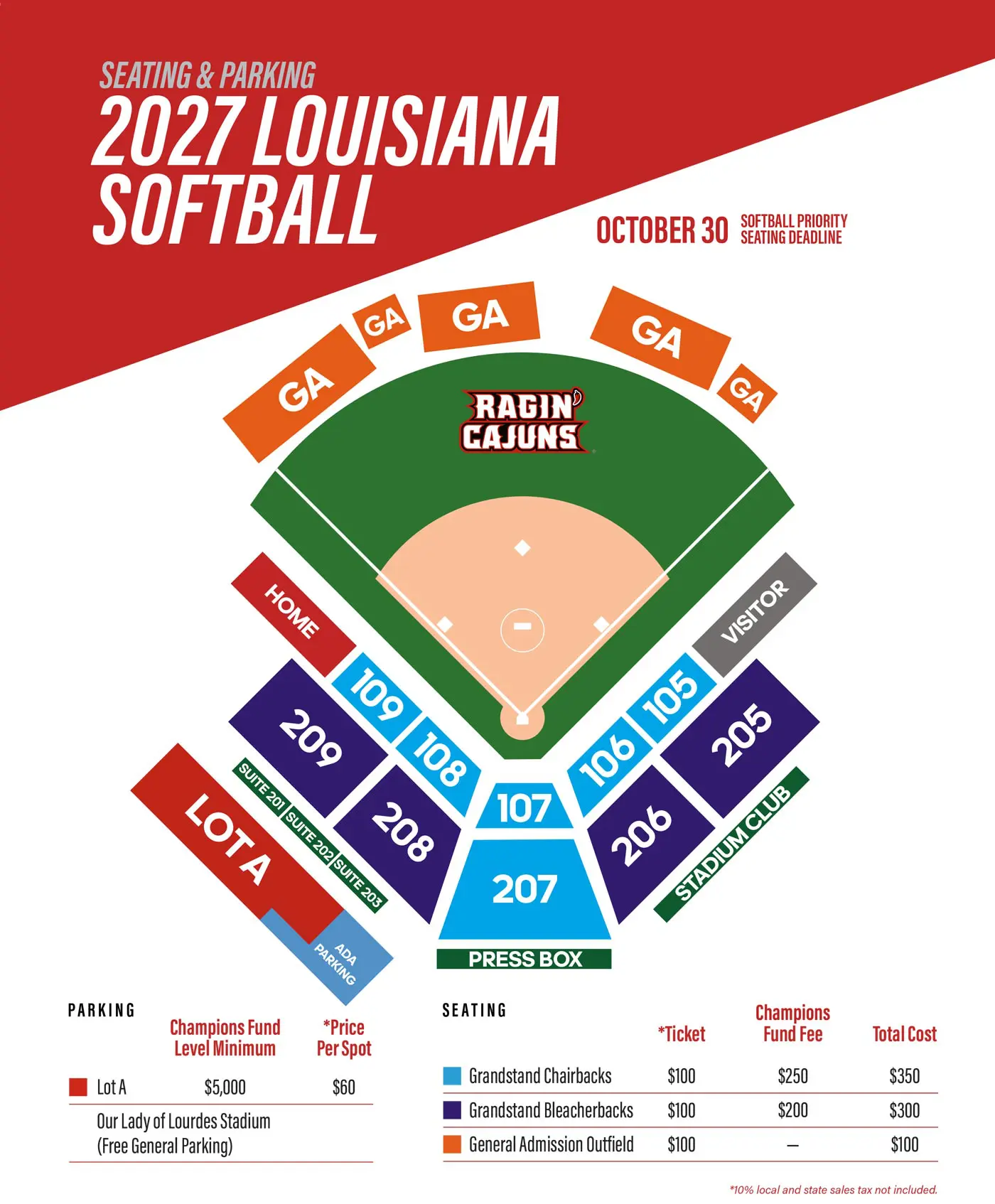softball seating map
